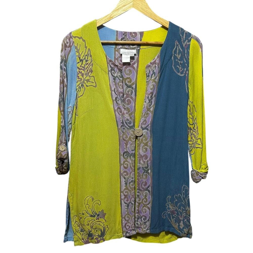 Soft‎ Surroundings Women Cardigan Top XSP Colorful Boho Cottagecore Whimsical